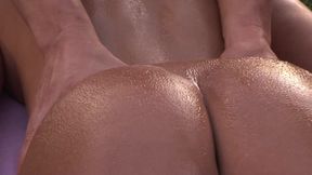 Oiled Girls Scene 2: Pretty Blonde Teen Britney Young Enjoys Oiled up with Facial Ending