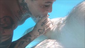 mff swimming pool threesome with underwater blowjob