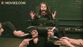 Leya in stocks - Fierce tickling with tied toes (HD 720p MP4)