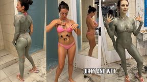 Dirty Fantasy of my Body Covered in Mud in Bikini