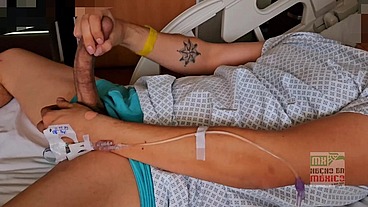 Masturbating in the hospital waiting for the Dr of the Nurse to come in