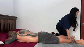 Massage turns to wild MILF sex, Part 1 - Felipe Skull