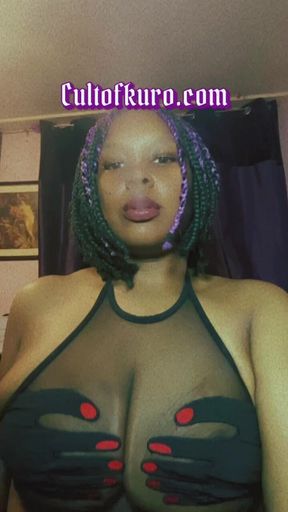 Smoking Fetish - Vaping - Big Tits Ebony Domme Tease - Inhale - Digital Deity Kuro