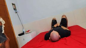 Farting teen brunette, by Olivia Mattos and Slave, (cam by Manu) FULL HD