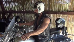 behind the scenes of regina gold on motorcycle