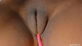 sexystacy7 ebony fat teen pussy showing with beefy pussy lips solo
