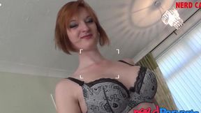 NERD PERVERTS - Bubble boobs redhead orally pleasuring nerds hard dick (Zara DuRose)