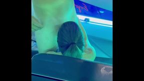 horny guy fucks me in the solarium and cums on my ass