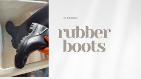 cleaning rubber boots