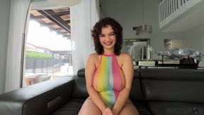 Huge Titty babe Crystal Chase gets fucked in Rainbow Fishnets for Big Creampie