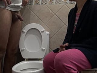PERVERTED FAMILY: kinky amateur stepmom loves to watch her stepson piss from his hairy cock