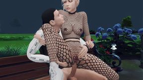 Hot couple tries park sex with big booty action
