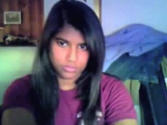Cute Indian Chick Strips And Plays Alone