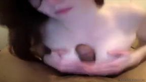 skinny girl with big tits blowjob and titifuck boyfriend and ride
