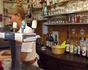 Petite French Waitress Pounded in Gang Bang Show