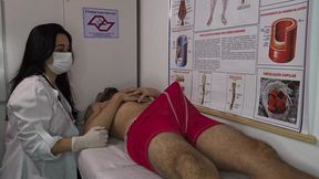 Nurse arousal from patient's hard-on