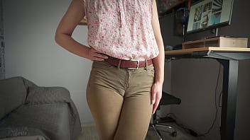 Naughty Colleague Showing Off Wedgie Pussy 4K