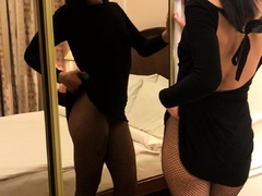 Amateur striptease and Solo masturbation