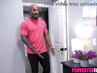 Black step daughter taking care of step daddy's bbc on Valentine's