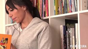 Colombian bombshell Alejandra Rico gets ravaged by her pal in the library, nasty booty action ensues