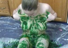 Danni and her green applesauce