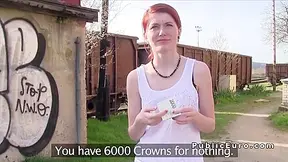 Dude Shoots Sex With Pretty Redhead Outdoor