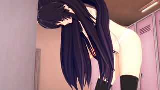 Tohka Yatogami Finger Fuck herself into the Girls Locker Room -