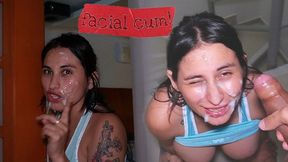 Face-fucking on building stairways, your cum on my face