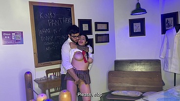 Petite Student Tied up and Gagged Gets Fucked and Dominated Hard with Multiple Creampies!