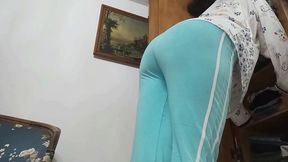 stepson fucks mature stepmom while cleaning the closet in ass