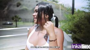PeruvianTeen Andrea Andrade Fucks Trainer in the Jungles