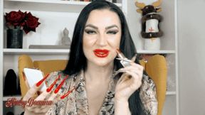 Romanian Teacher Charms you with Her Red Lipstick