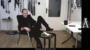 Master Teases with His Shrink Slave by His Dress Shoe