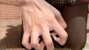 #243 - Posing my thin veiny hands in mirror
