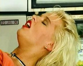 Blonde German waitress fucked at her bar
