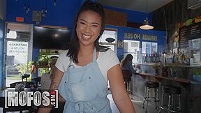 Waitress Ameena Green Finishes Her Shift Early To Welcome Jmacs Big Cock In Her Pussy