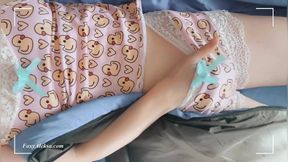 Petite Babe Girl Self-pleasure While Camping - Pulsing Orgasm Cute Puss Under Short