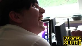 UK babe with big boobs gets her fat ass spanked during sex