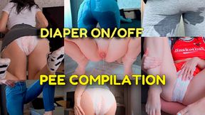 Diaper on off PEE COMPILATION