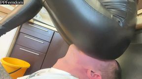 slave torment femdom by fierce mistress sofi in black leather