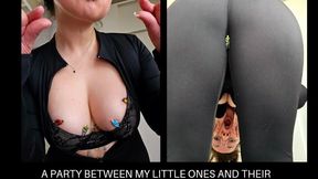 Giantess a party with my little ones, drool boobs and vore