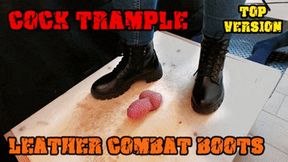 Crushing his Cock in Black Leather Combat Boots (Top Version) - Tamystarly - Cock Balls Crush Trample, CBT, Bootjob, Trampling, Shoejob, Stomping