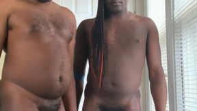African guy gets a hard spanking for walking around naked