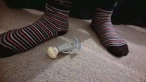 Giantess torments little sissy man