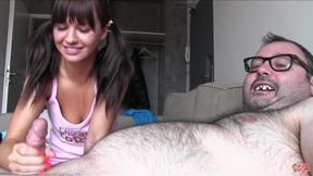 Ugly fat guy and pretty teen hooker