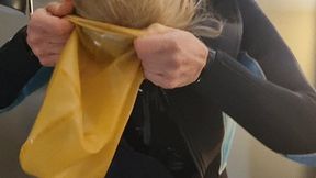 latex catsuit neoprene wetsuit rebreather hood