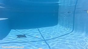 Scuba, oval mask, and masturbation in black pantyhose--more time on the bottom!
