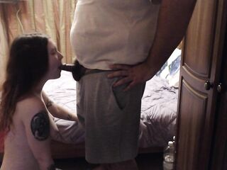Homemade Amateur: Russian Tattooed Teen do Blowjobb and have Sex at Bedroom