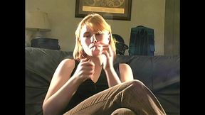 katie 22 yr old blonde sfw non-nude smoking clips