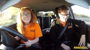 Fake Driving School - British ginger babe Ella Hughes gets her perfect pussy fucked during driving lesson